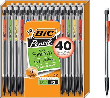Xtra Smooth Mechanical Pencil with 0.7 mm Medium Point, Refillable and Retractable, 40-Count Pack
